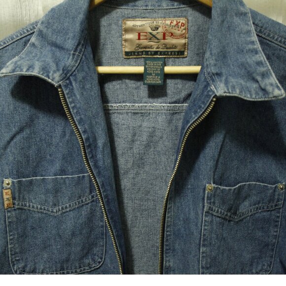 Vintage Express Jeans Denim Zip Jacket / Shacket M - Picture 5 of 8
